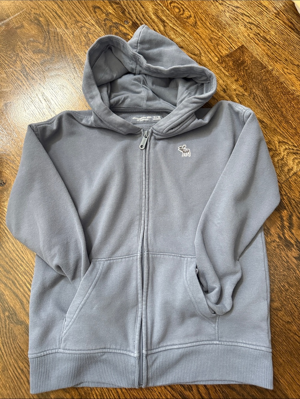 Abercrombie & Fitch Kids Light Gray Zip-Up Hoodie